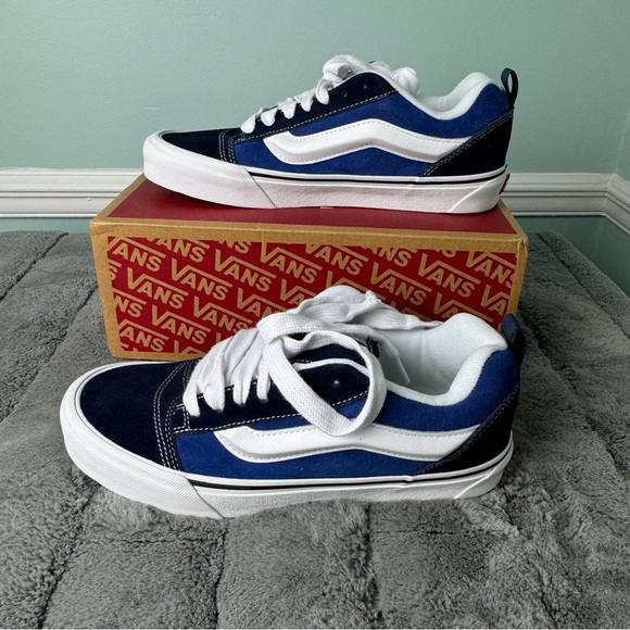 Vans Other - VANS Knu Skool NEW Navy White Suede Men’s 9 Women’s 10.5 Puffy 497974 Kn…